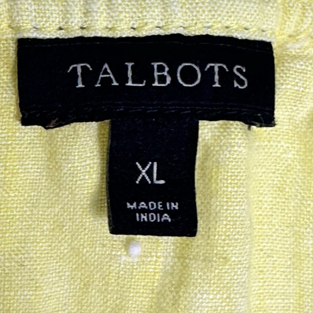Talbots Irish Linen Yellow Sleeveless Tank Top Lagenlook Women’s Size XL - Picture 3 of 8
